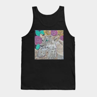 Lion with roses Tank Top